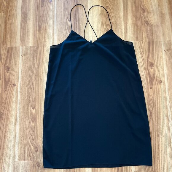Theory Woman's Black Draped Slip Cami Sz Med - Picture 1 of 7